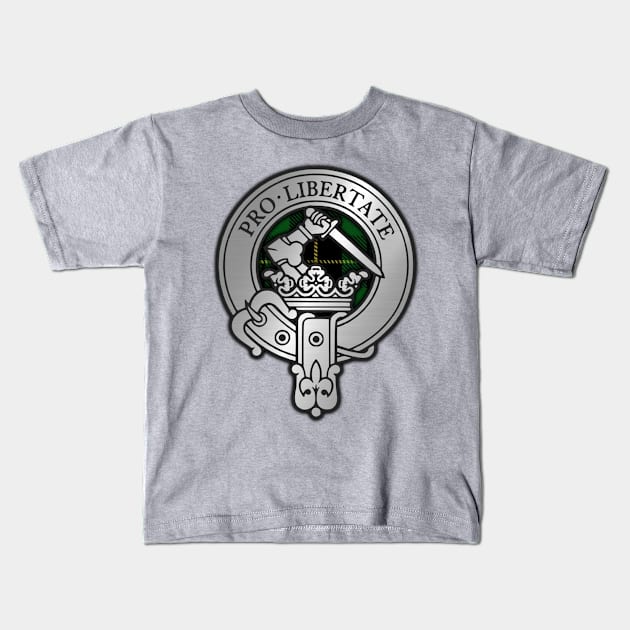 Clan Wallace Crest & Hunting Tartan Kids T-Shirt by Taylor'd Designs